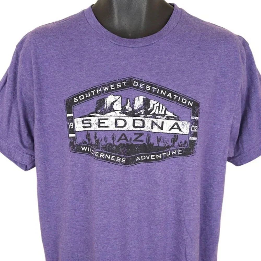 Sedona Arizona T Shirt Mens Size Large Purple Southwest Destination Souvenir